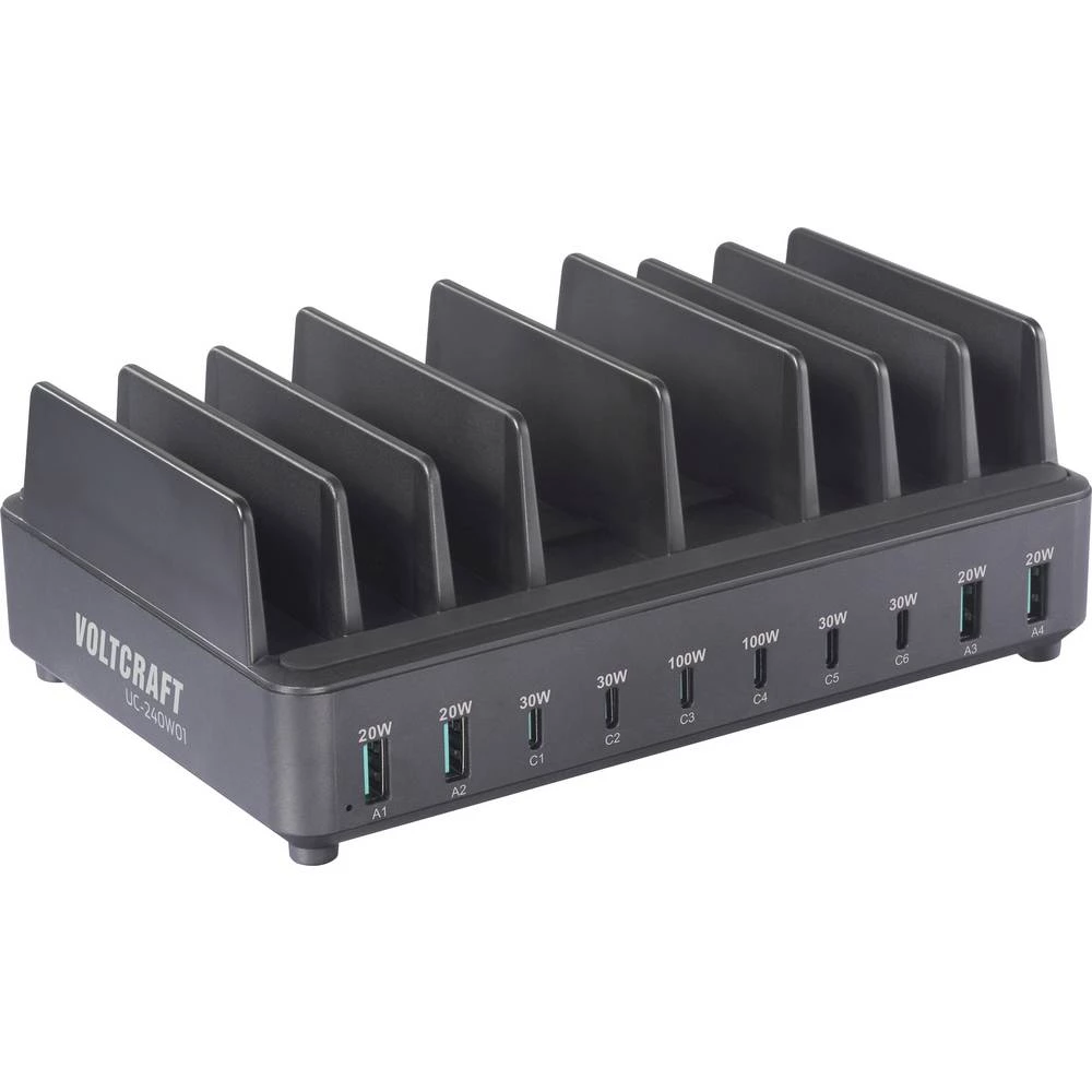 VOLTCRAFT UC-240W01 napajanje 240 W Fast Charge crna unutrašnje područje USB power delivery (USB-PD) slika