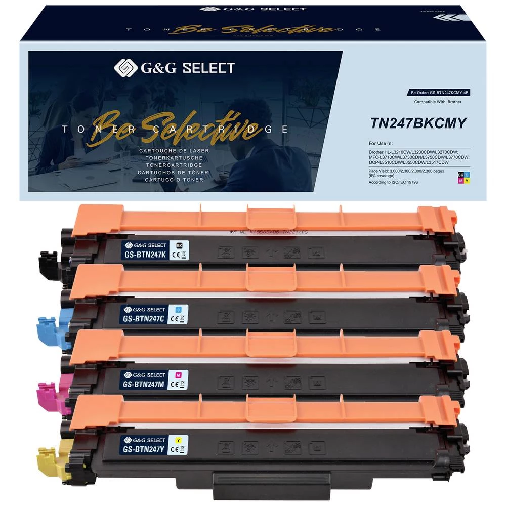 G&G toner zamijenjen Brother TN-247CMYK kompatibilan kombinirano pakiranje crn, cijan, purpurno crven, žut TN-247BK/TN- slika
