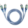 Oehlbach Cinch Audio Priključni kabel [2x Muški cinch konektor - 2x Muški cinch konektor] 3 m Prozirna-plava pozlaćeni kontakti slika
