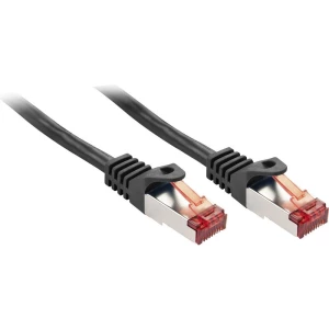 LINDY 47370 RJ45 mrežni kabel, Patch kabel   30.00 cm crna  1 St. slika