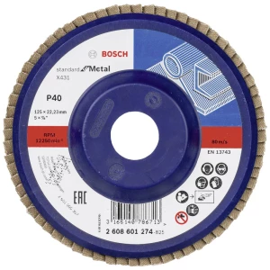 Bosch Accessories 2608601274 X431 lepezasta brusna ploča promjer 125 mm Promjer bušotine 22.33 mm čelik 1 St. slika