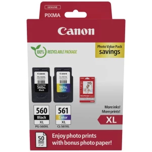 Canon tinta PG-560XL/CL-561XL Photo Value Pack original 2-dijelno pakiranje crn, cijan, purpurno crven, žut 3712C008 slika