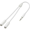 SpeaKa Professional-JACK audio priključni kabel [1x JACK utikač 3.5 mm - 2x JACK utičnica 3.5 mm] 0.20 m bijeli SuperSoft slika