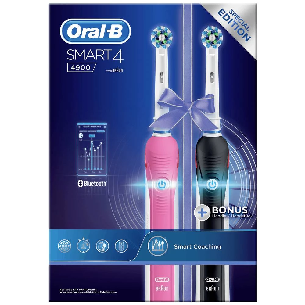 Oral-B Smart 4900 4210201398233 električna četkica za zube rotirajuća/oscilirajuća/pulsirajuća ružičasta, crna slika