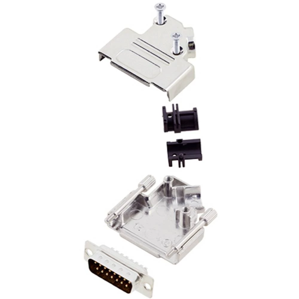 Komplet D-SUB pinskih konektora 45 ° Broj polova: 15 Lemni kup TRU COMPONENTS TCD45ZK15DMPK 1 ST slika