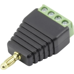 Laboratorijski muški konektor Ravni muški konektor Zatik-Ø: 4 mm Crna TRU COMPONENTS 93013c1125 1 ST slika
