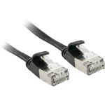LINDY 47485 RJ45 mrežni kabel, Patch kabel cat 6a U/FTP 10.00 m crna sa zaštitom za nosić 1 St.
