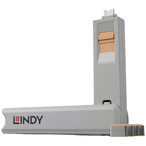 LINDY Zaključavanje USB-C™ priključka  4-dijelni komplet narančasta  uklj. 1 ključ 40428 slika