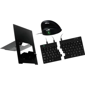 R-GO Tools RGOSETSM-US USB tipkovnica, set miša ergonomski US-engleski, qwerty crna slika