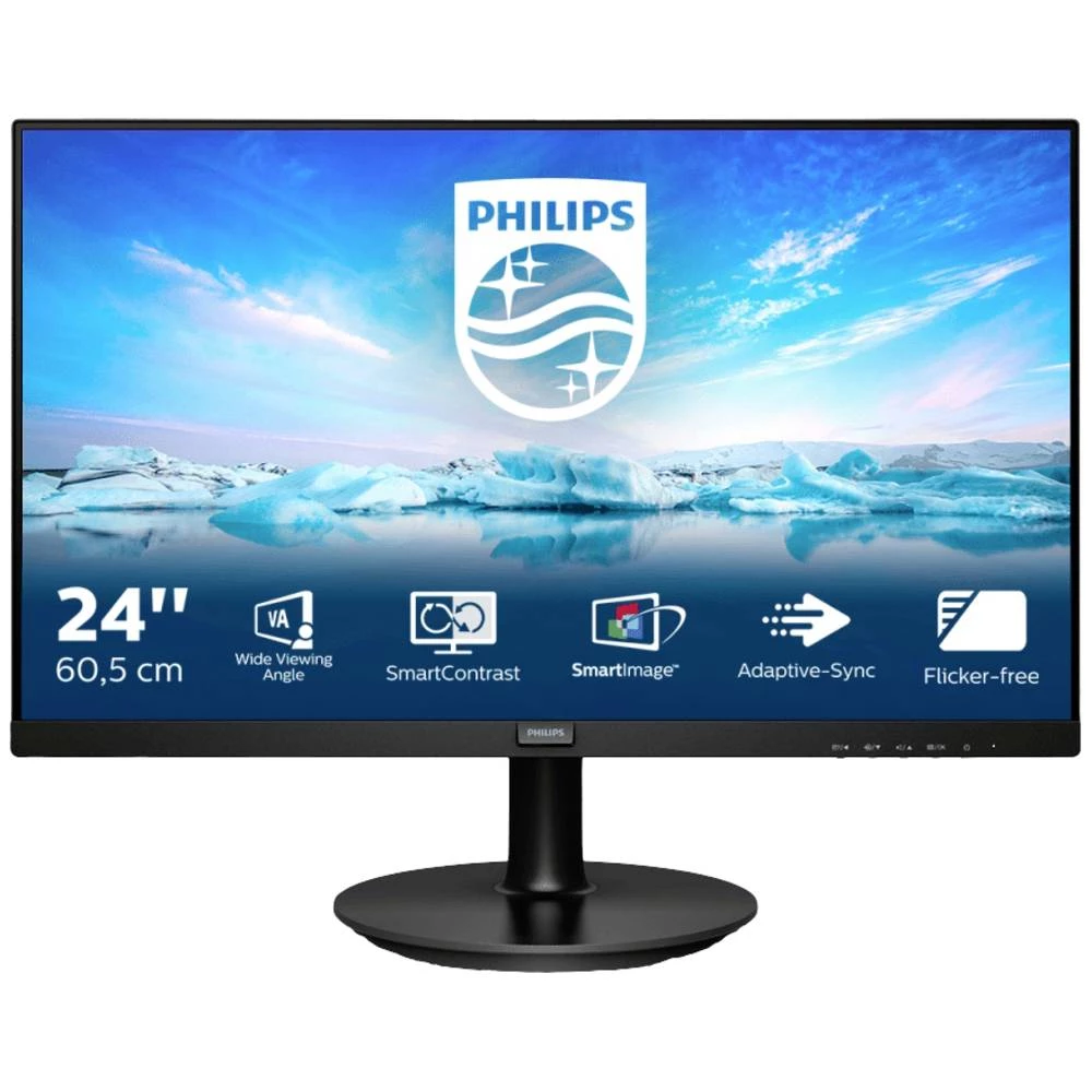 Philips 242V8LA/00 LCD zaslon 60.5 cm (23.8 palac) Energetska učinkovitost 2021 E (A - G)   4 ms HDMI™, DVI VA LCD slika