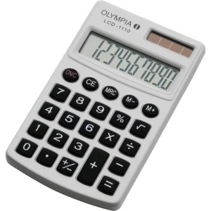 Džepni kalkulator Olympia LCD 1110 Bijela Zaslon (broj mjesta): 10 solarno napajanje, baterijski pogon (Š x V x d) 70 x 10 x 117 slika