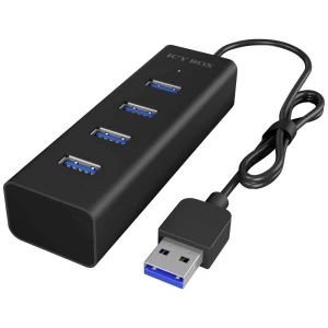 ICY BOX IB-HUB1409-U3 USB 3.0-hub crna slika