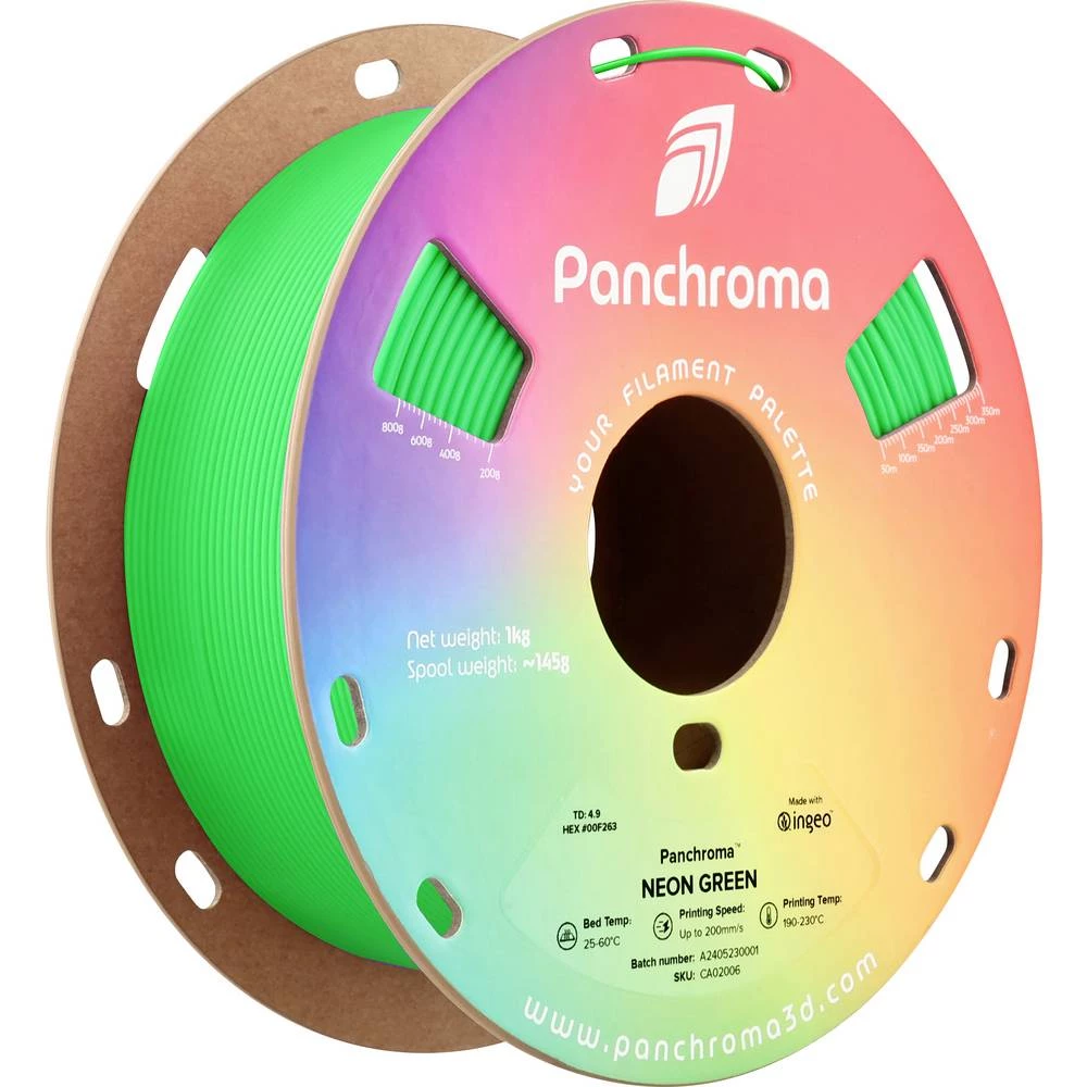 Polymaker CA02006 Panchroma™ Neon 3D pisač filament PLA fluorescentan, promjena boje 1.75 mm 1000 g neonsko-zelena (fluo slika