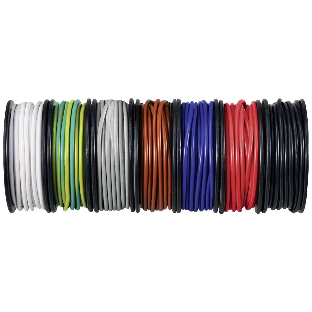 TRU COMPONENTS TC-12112352 pletenica    0.25 mm² crna, bijela, crvena, plava boja, smeđa boja, siva, žuto-zelena  1 Set slika