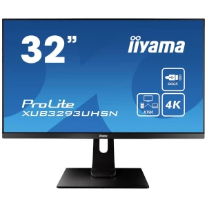 Iiyama XUB3293UHSN-B1 LED zaslon 80 cm (31.5 palac) Energetska učinkovitost 2021 G (A - G) 3840 x 2160 piksel 4K, UHD 4 ms HDMI™, DisplayPort, USB-C®, USB 3.0, slušalice (3.5 mm jack), LAN (10/100/... slika