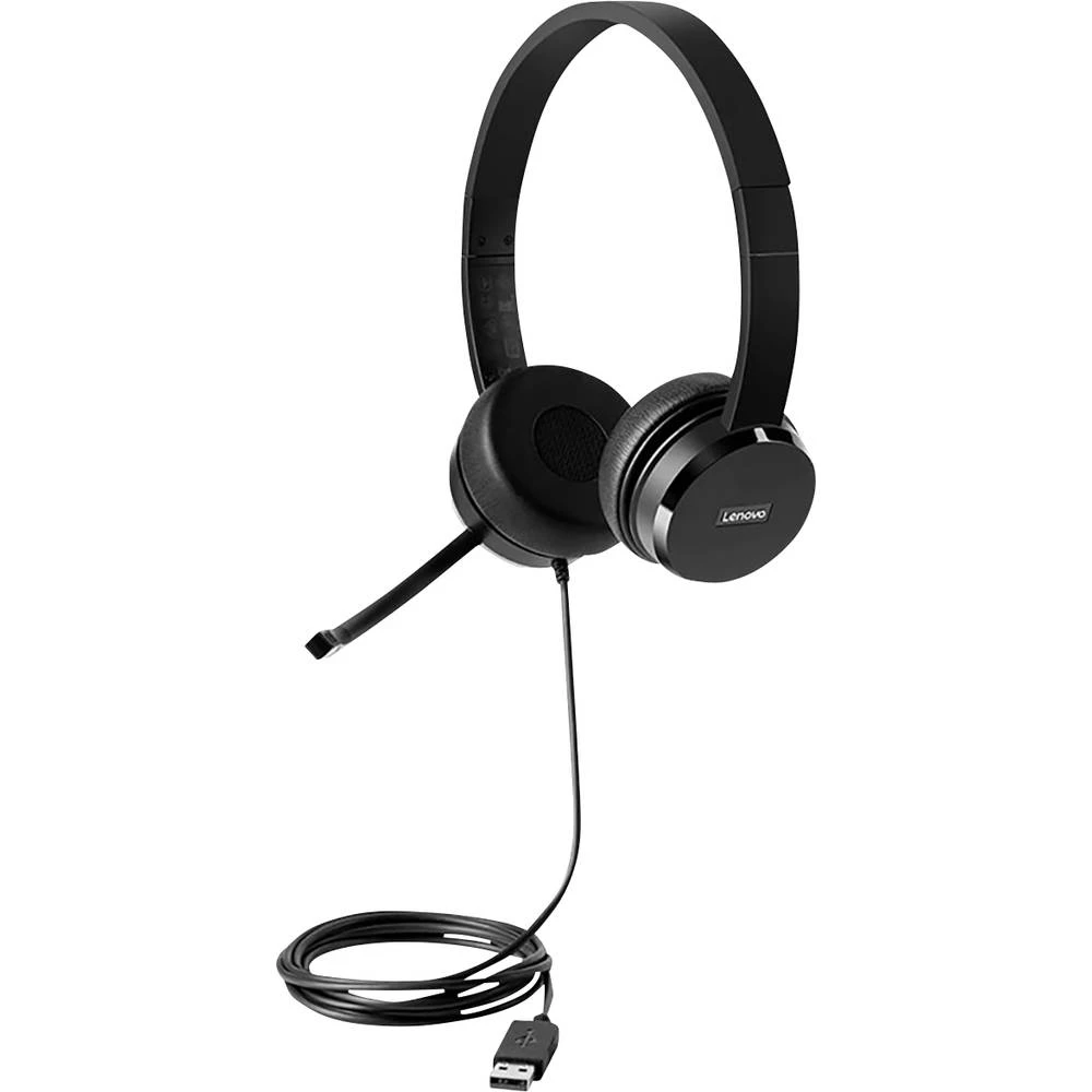 Lenovo 100 Stereo računalo  On Ear Headset žičani stereo crna slika