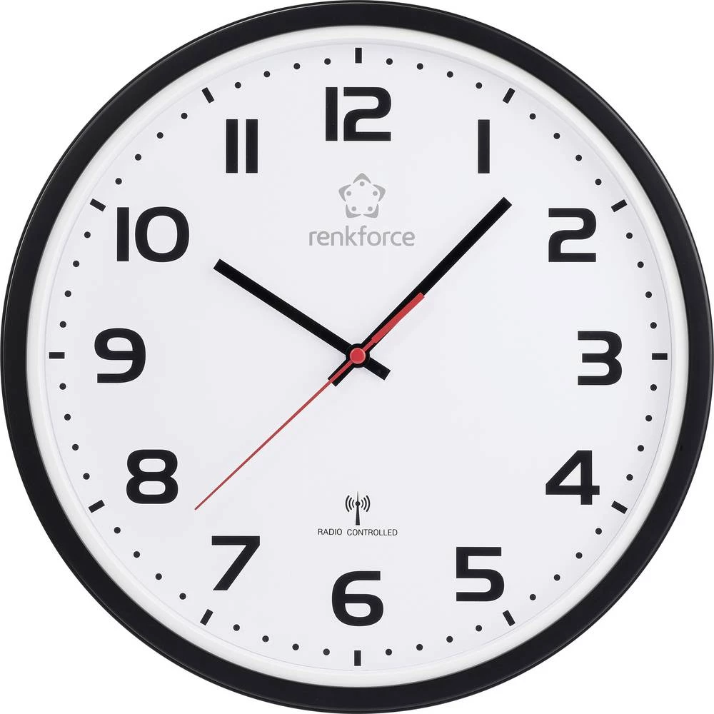 Renkforce RF-6826036 radijski zidni sat 320 mm x 45.5 mm bijela/crna slika