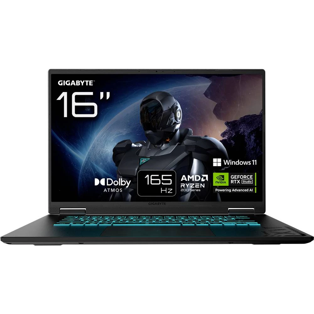 Gigabyte Notebook A16 3WHK3DE894SH 40.6 cm (16 palac) WUXGA AMD Ryzen 7 260 16 GB RAM 1 TB SSD njemačka, qwertz AMD AMD slika