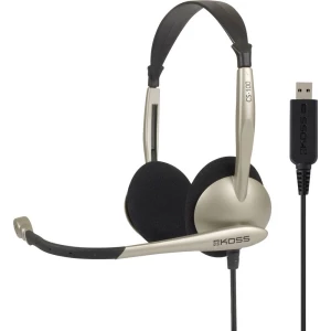 KOSS CS100 pc naglavne slušalice sa mikrofonom USB sa vrpcom na ušima crna, zlatna slika