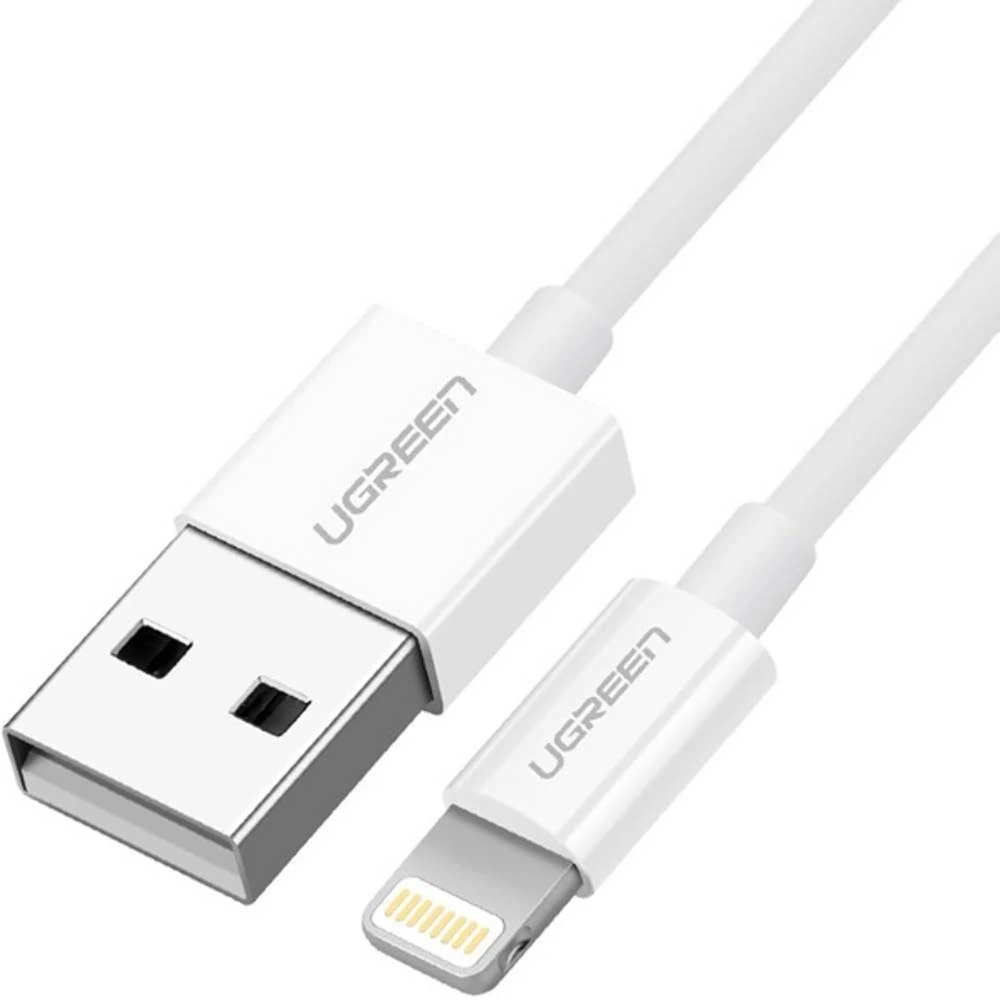 UGREEN USB kabel USB 2.0 Apple Lightning utikač, USB-A utikač 1 m bijela 20728 slika
