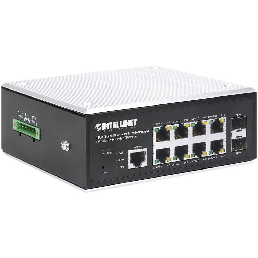 Intellinet 508278 industrijski Ethernet preklopnik 10 / 100 / 1000 MBit/s IEEE802.3af (15.4 W), IEEE802.3at (30 W) slika