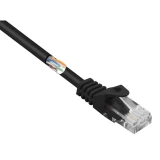 LAN (RJ45) Mreža Priključni kabel CAT 5e U/UTP 0.5 m Crna sa zaštitom za nosić Basetech