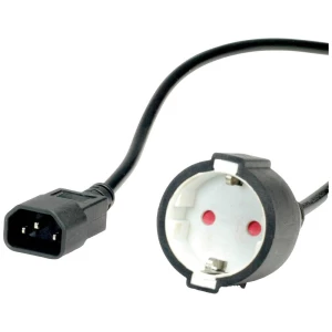 VALUE kabel za napajanje, C14 utikač u utičnicu za zaštitni kontakt, crni, 0,3 m Value 19.99.1117 rashladni uređaji adapterski kabel  crna 0.30 m slika
