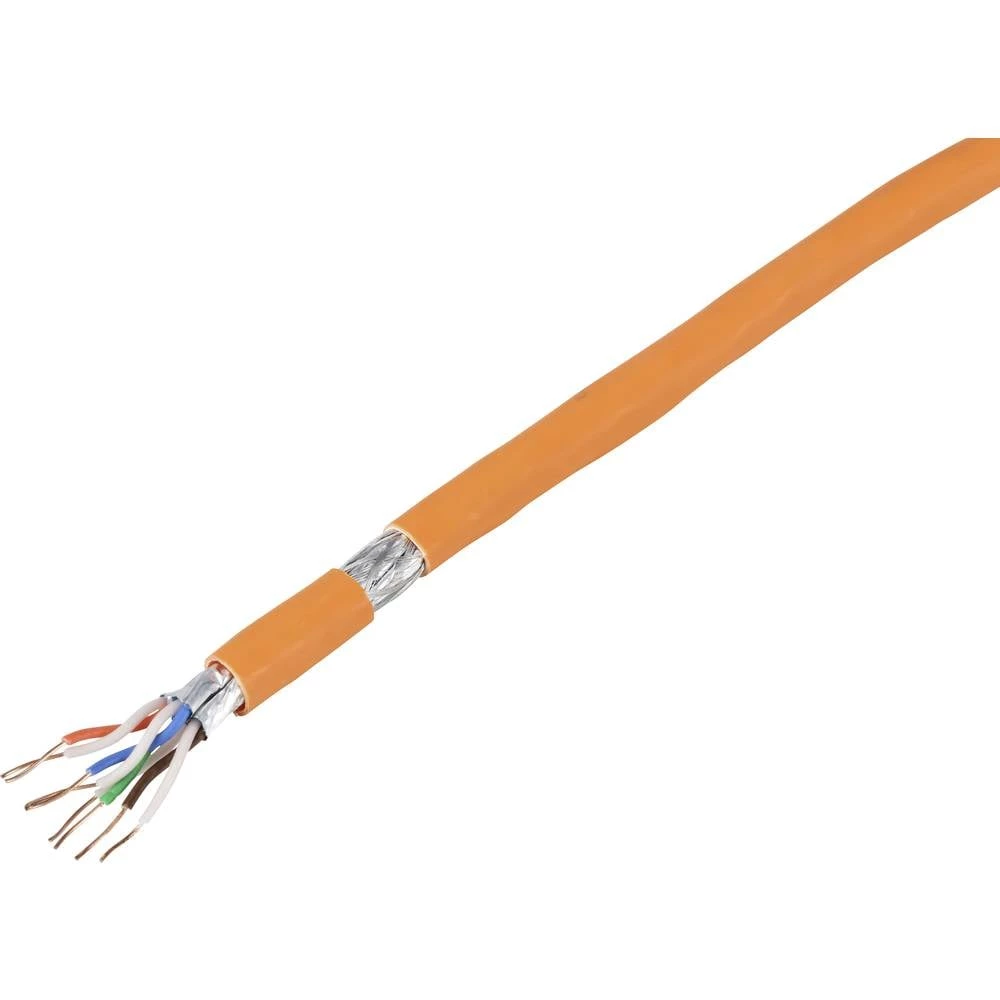 TRU COMPONENTS TC-8456112 mrežni kabel CAT 7 S/FTP 4 x 2 x 0.24 mm² narančasta 50 m slika