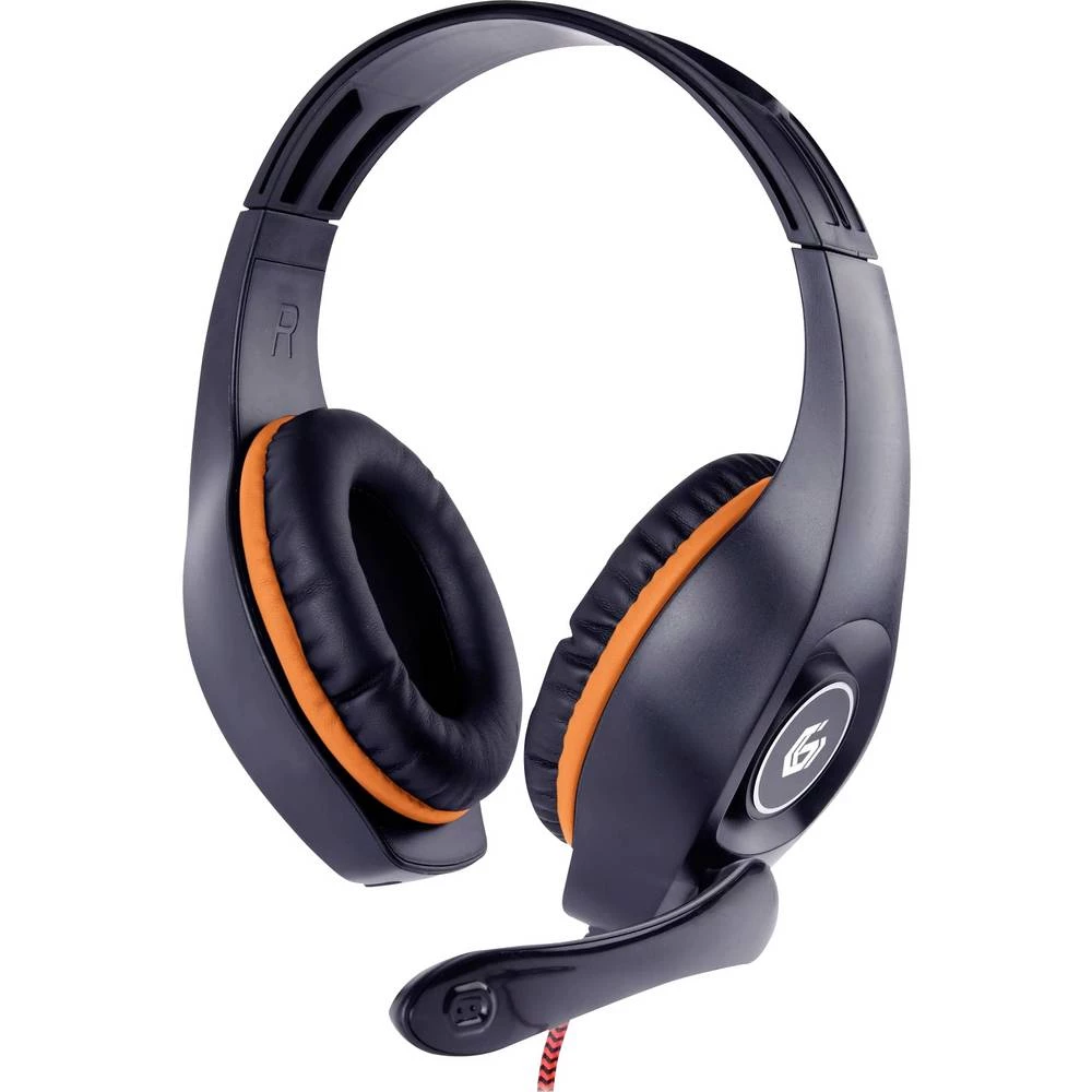Gembird GHS-05-O igre On Ear Headset žičani stereo crna, narančasta kontrola glasnoće slika
