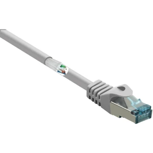 Renkforce RF-5043948 RJ45 mrežni kabel, Patch kabel cat 6a S/FTP 10.00 m siva vatrostalan 1 St. slika