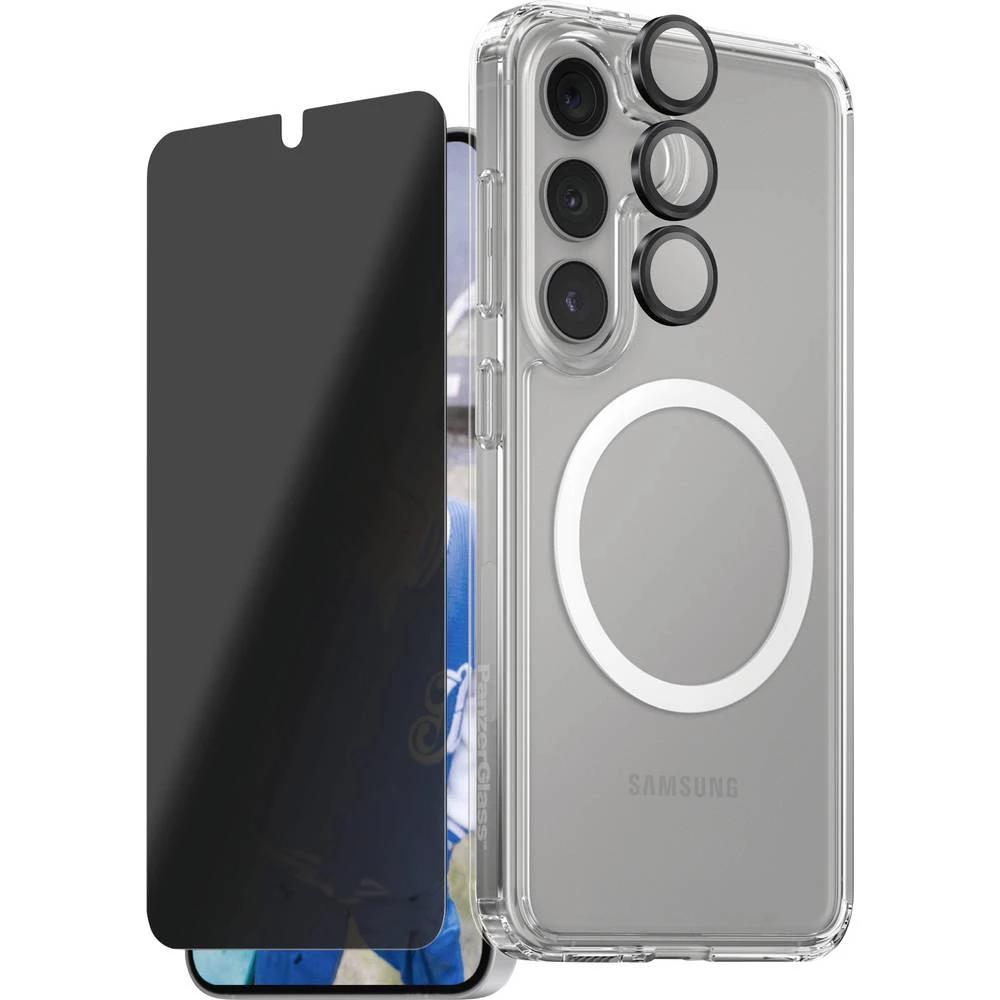 PanzerGlass CARE Flagship 3-in-1 set torbica + zaštitno staklo Samsung Galaxy S25+ prozirna, crna induktivno punjenje, o slika