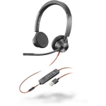 Plantronics Blackwire 3325-M telefon On Ear Headset žičani stereo crna poništavanje buke kontrola glasnoće, utišavanje m