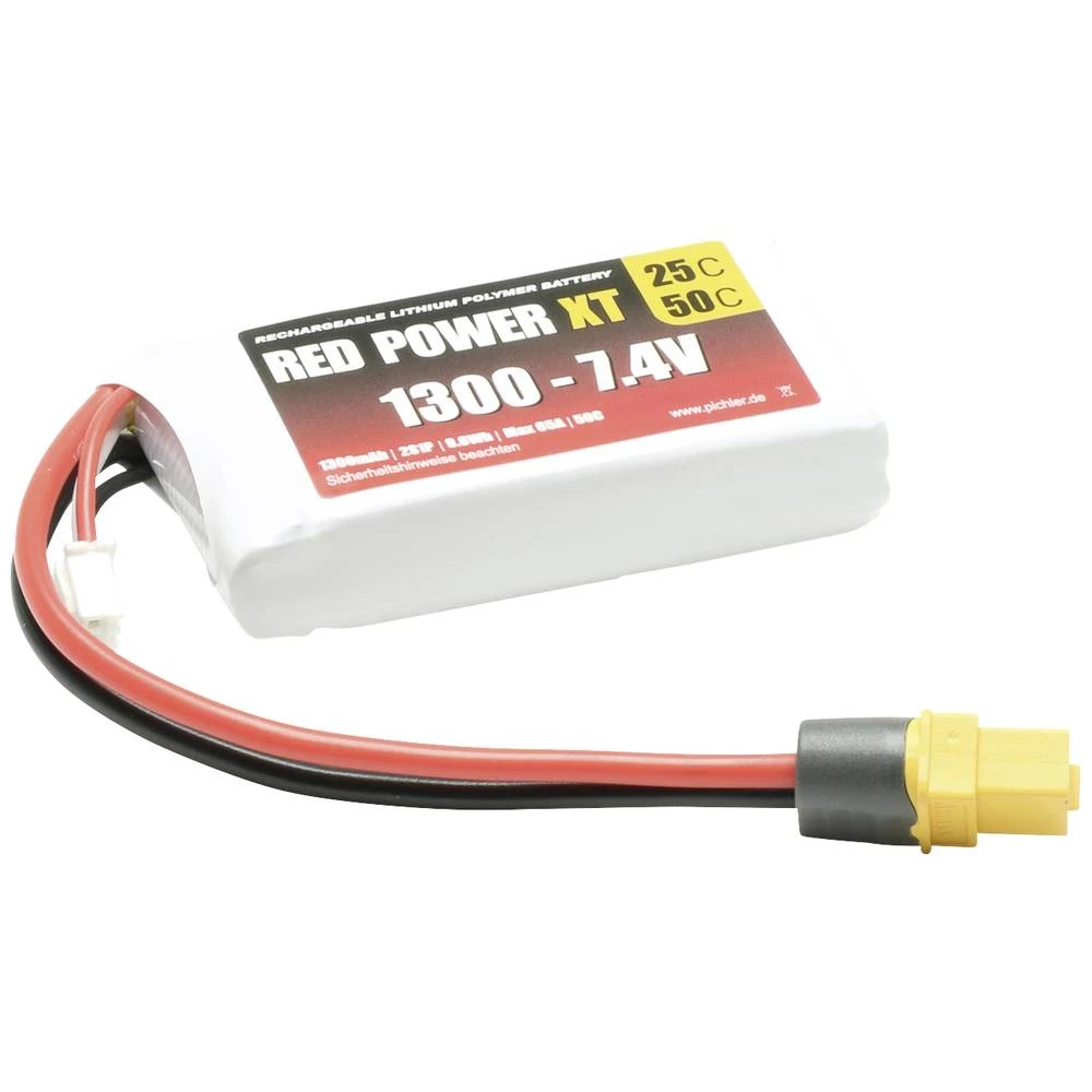 Red Power lipo akumulatorski paket za modele 7.4 V 1300 mAh  25 C softcase XT60 slika