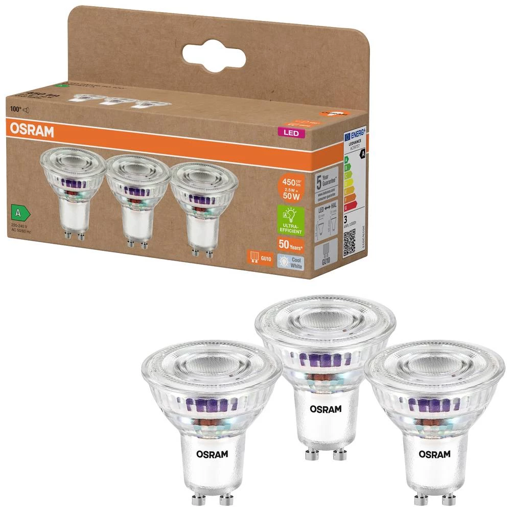 OSRAM 4099854277924 LED reflektorska lampa Energetska učinkovitost 2021 A (A - G) GU10 reflektor 2.5 W = 50 W neutralna slika