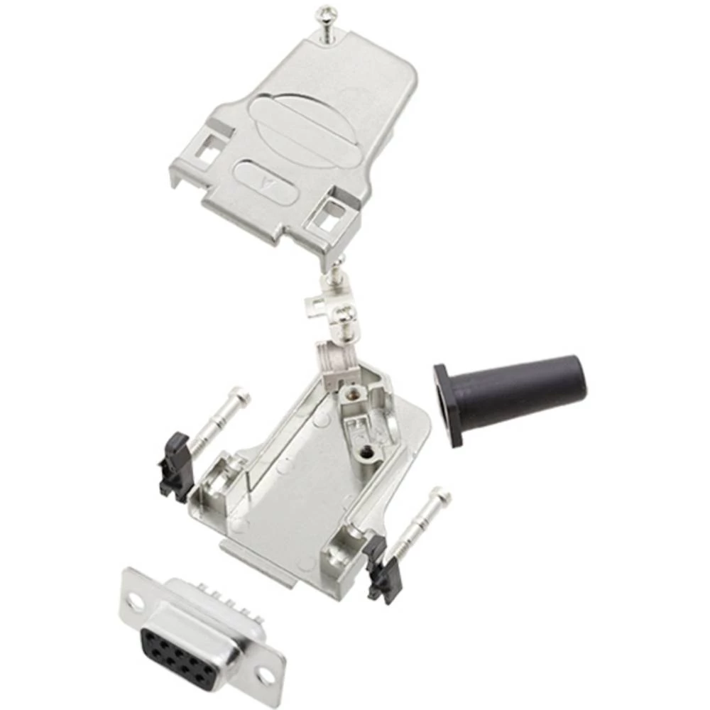 Višestruki ženski konektor D-SUB komplet 45 ° Broj polova: 9 Lemni kup TRU COMPONENTS TCD45ZF09DBSK 1 ST slika