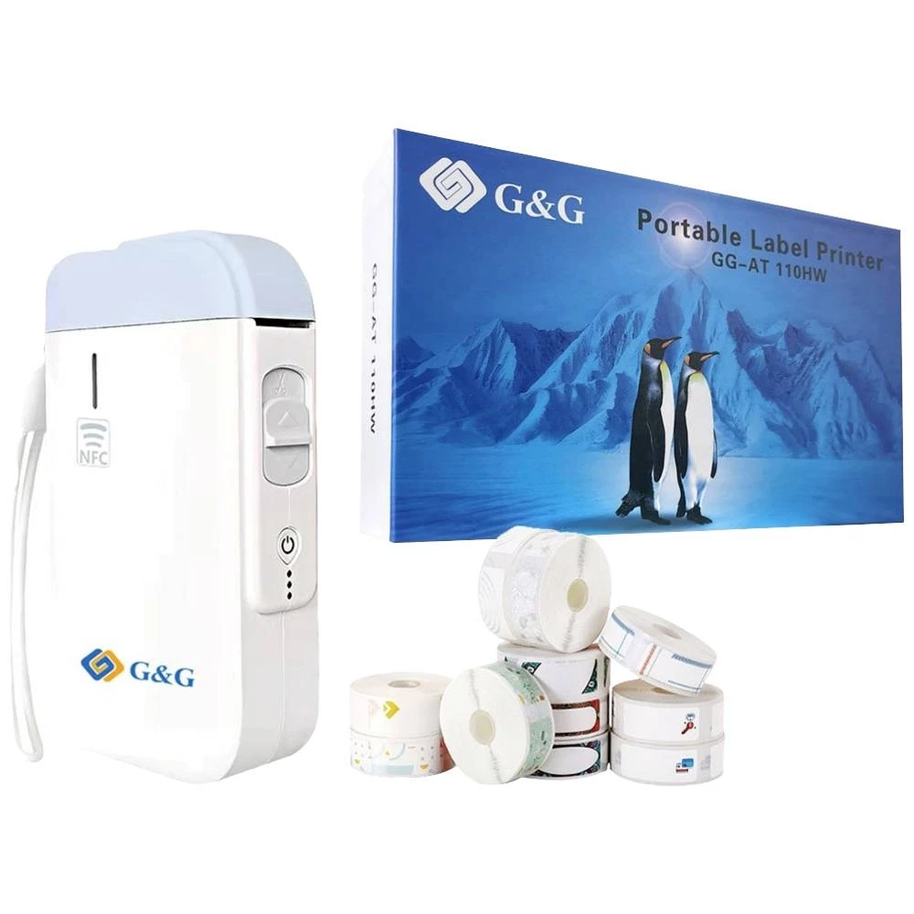G&G G&G GG-AT 110HW naljepnice  izravna termalna 203 x 203 dpi Širina etikete (maks.): 12 mm Bluetooth®, NFC, USB slika