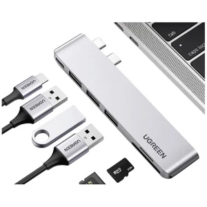 UGREEN 6-in-2 USB C Hub for MacBook Pro/Air 6 ulaza USB kombinirani hub srebrna slika