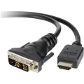 Belkin DVI / HDMI Priključni kabel [1x Muški konektor DVI, 18 + 1 pol - 1x Muški konektor HDMI] 3 m Crna slika