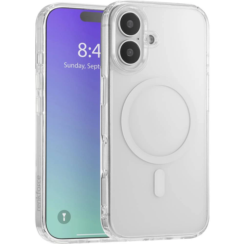 Renkforce RF-6676266 stražnji poklopac za mobilni telefon Apple iPhone 16 prozirna MagSafe kompatibilna, induktivno punj slika