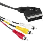 Kompozitni Cinch / Scart Video Priključni kabel [3x Muški cinch konektor - 1x Muški konektor SCART] 1.50 m Crna Hama