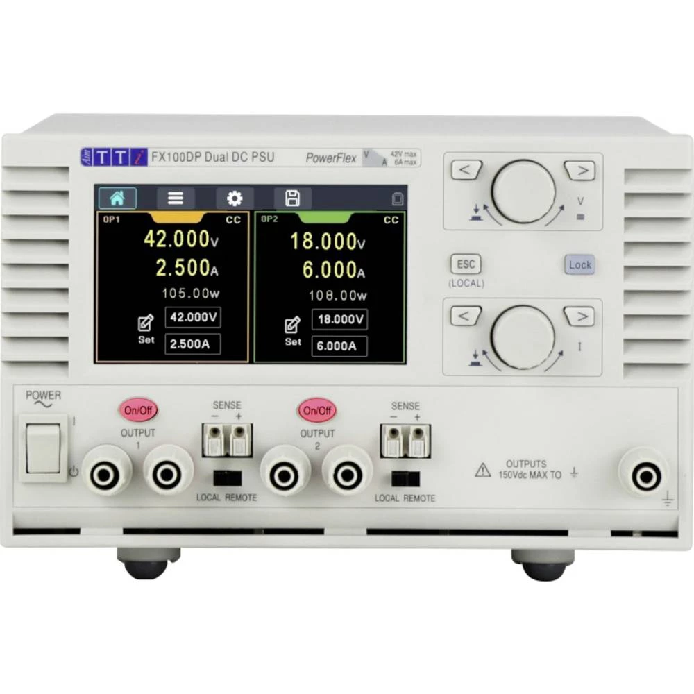 Aim TTi FX100DP laboratorijsko napajanje, podesivo 0 - 42 V 1 mA - 6 A 210 W daljinsko kontrolirano, OVP, tanak dizajn B slika