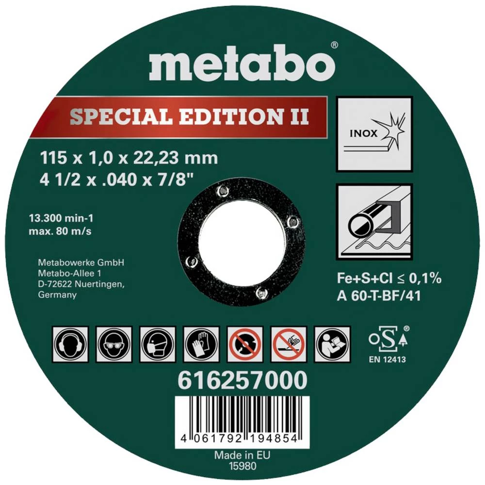 Metabo 616257000 rezna ploča ravna 115 mm 1 kom. slika