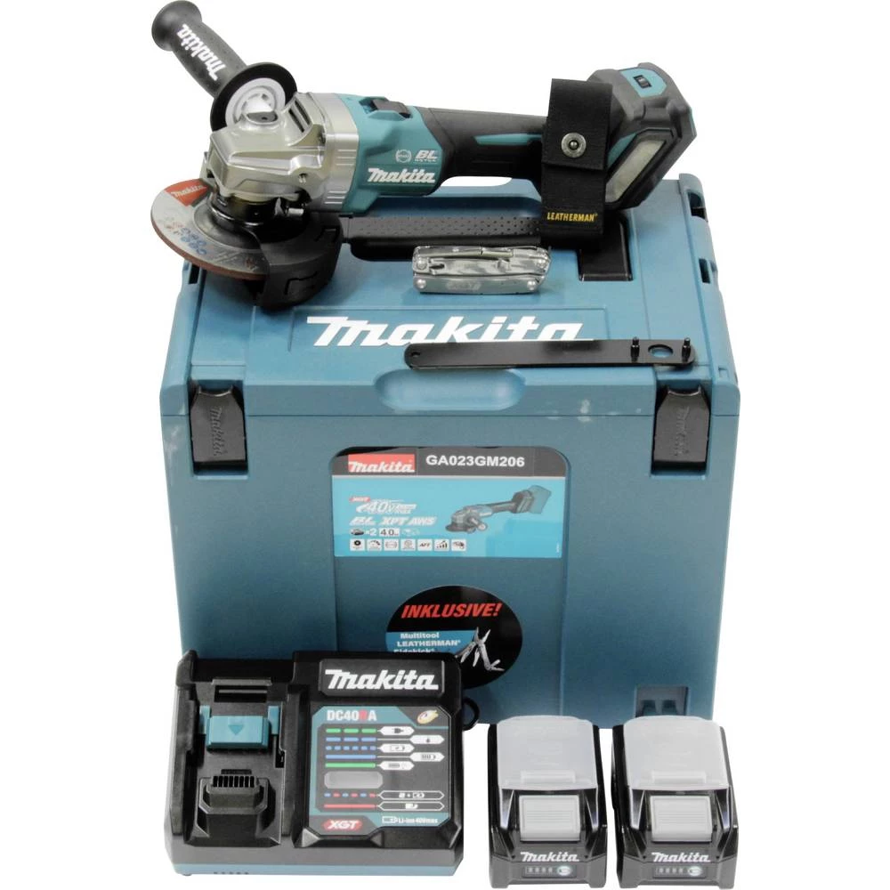 Makita GA023GM206 GA023GM206 akumulatorska kutna brusilica 125 mm bez četkica 40 V 4.0 Ah slika