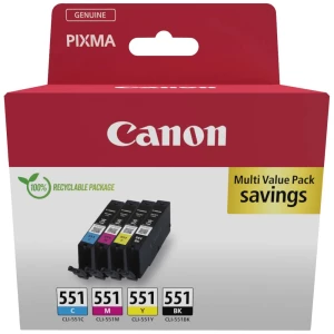 Canon tinta CLI-551 BK/C/M/Y Multipack original kombinirano pakiranje crn, cijan, purpurno crven, žut 6509B015 slika