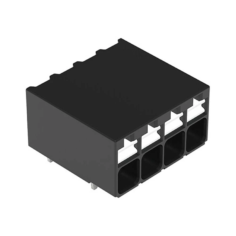 THR PCB terminal, potiskivači, 1,5 mm², Korak 3,5 mm, 4-pinski, ugurati CAGE CLAMP®, duljina lemne igle 1,5 mm, 1,50 mm², crno WAGO 2086-1204/300-000 stezaljka za tiskane ploče 1.50 mm² Broj polova... slika