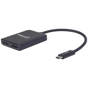 Manhattan 152952 USB-C™ adapter [1x muški konektor USB-C® - 2x ženski konektor DisplayPort] crna 19.50 cm slika