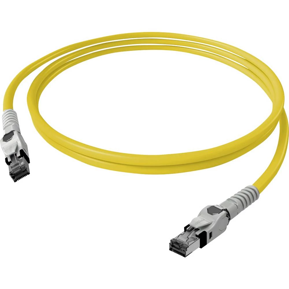 Easylan CP1OYMSMS0020 RJ45 mrežni kabel, Patch kabel CAT 6a S/FTP 2 m žuta dvostruko zaštićen, bez halogena, vatrostalan slika