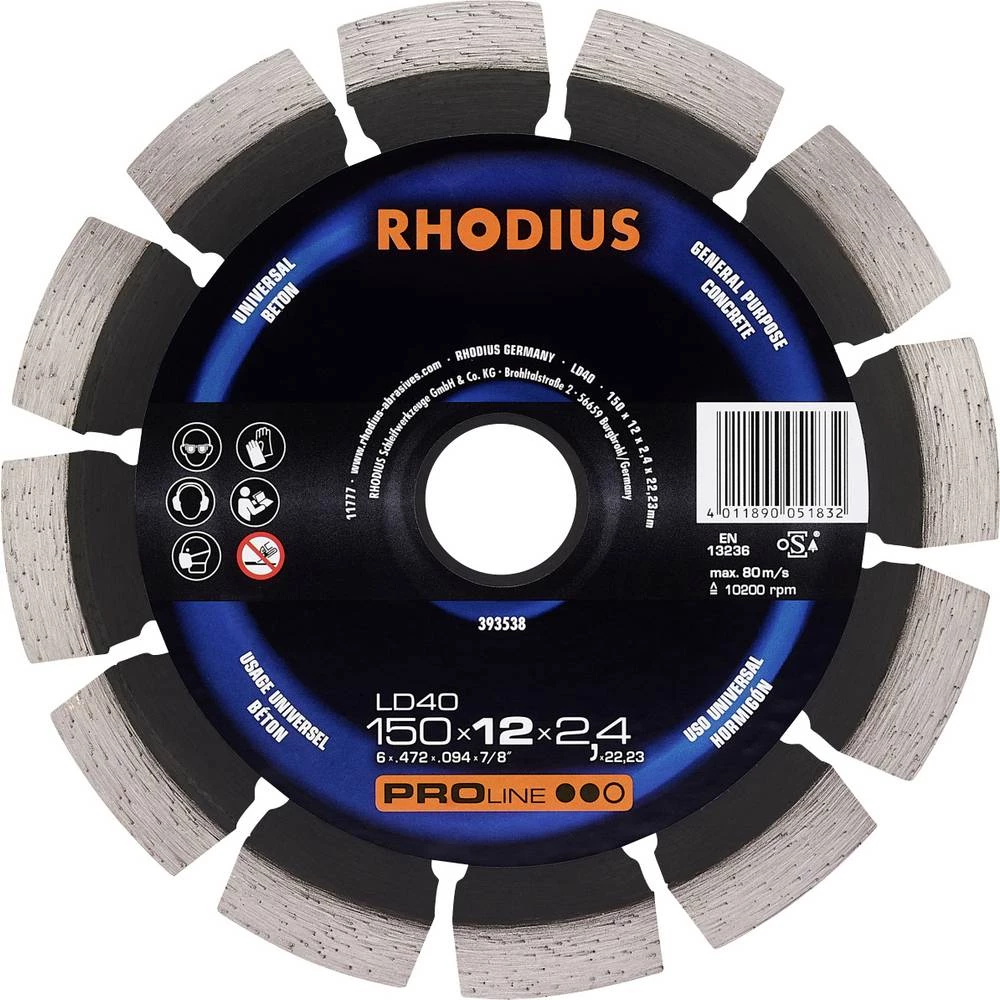 Rhodius 393538 dijamantna rezna ploča 150 mm 1 St. beton slika