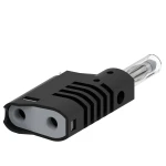 Banana utikač od Ø4 mm koji se može slagati jedan na drugi i navlaka koja se uvlači, brza veza, crna Electro PJP 1089-CD1-N banana utikač ravni muški konektor Zatik-Ø: 4 mm crna 1 St.