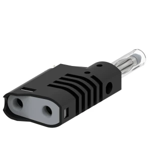 Banana utikač od Ø4 mm koji se može slagati jedan na drugi i navlaka koja se uvlači, brza veza, crna Electro PJP 1089-CD1-N banana utikač ravni muški konektor Zatik-Ø: 4 mm crna 1 St. slika